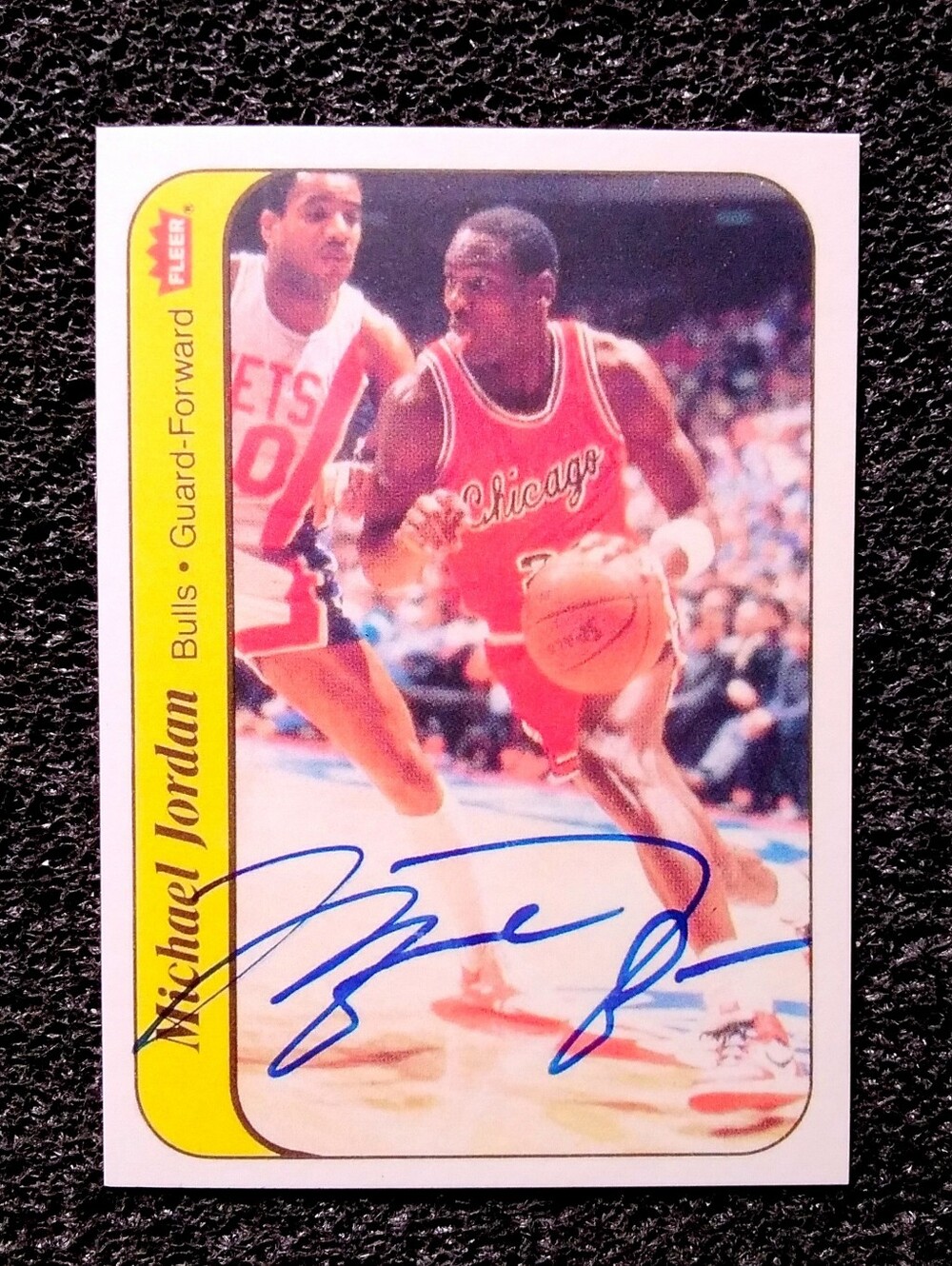 Michael Jordan Chicago Bulls Autographed Rookie-Style Card - Red
